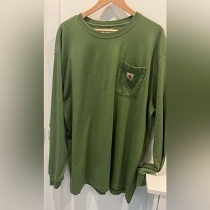 Carhartt Loose Fit Long Sleeve Pocket Tee - Green 2XL